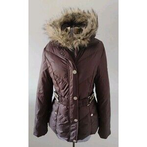 Horseware Ireland Equestrian Riding Puffer Jacket Coat Women's Brown Hooded EC S